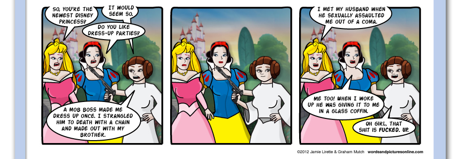 The New Girl, Disney princesses, Leia, Aurora, Snow White, Sleeping Beauty, George lucas