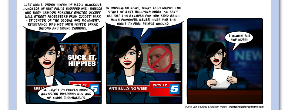 Nice Timing, Mike, Occupy Wall St. , Anti-bullying week
